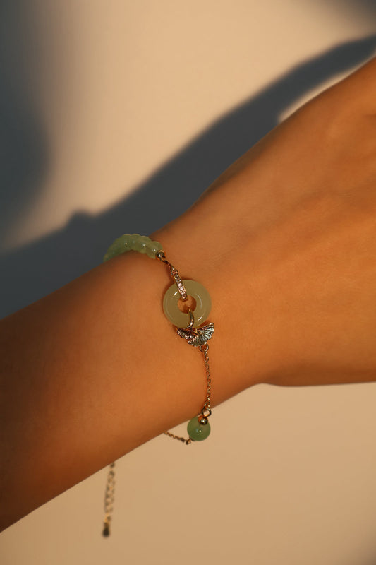 Pulsera de jade y ginkgo
