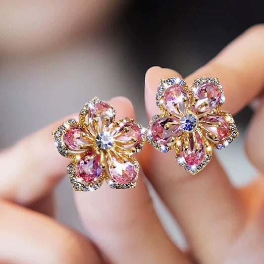 Pendientes con Zirconia Multicolor en Plata