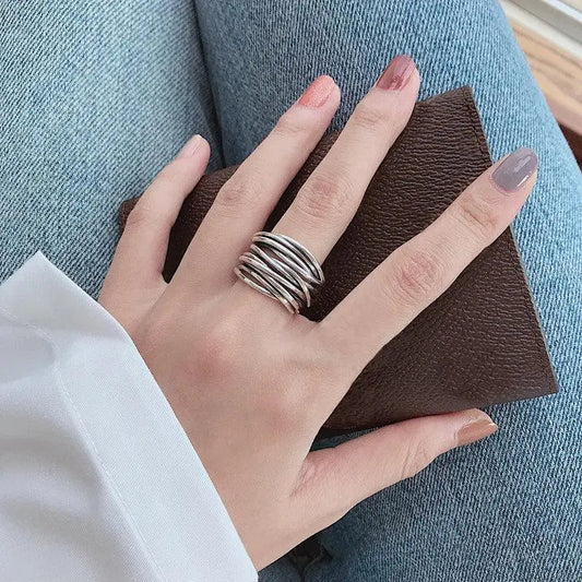 Anillo de capa de plata ajustable