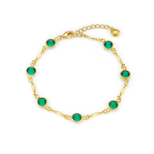 Pulsera de Cadena con Eslabones de Esmeralda