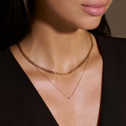 Collar de cadena de eslabón plano y curb