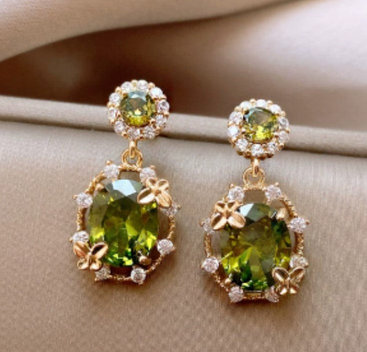 Pendientes de mariposa esmeralda