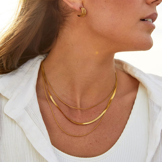 Collar de Cadena Multistrato Dorado