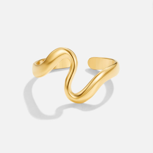 Anillo Ondulado Dorado