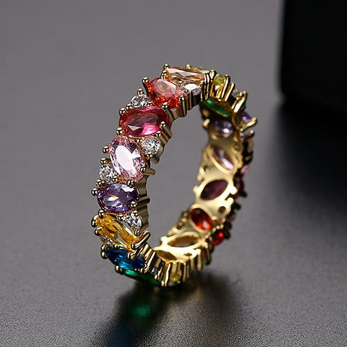Anillo vintage de zirconia de colores