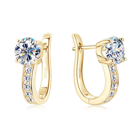 Aretes Huggie de Moissanita en Canal